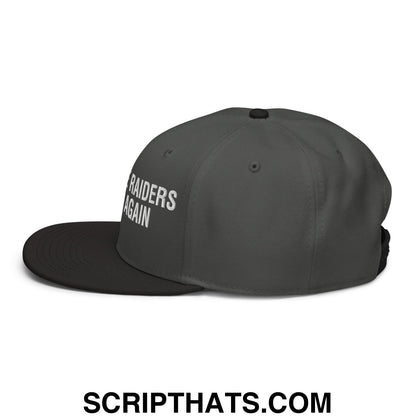 Make The Raiders Great Again 2026 Draft Day Embroidered Flat Brim Bill Snapback Hat Black Charcoal gray Charcoal gray