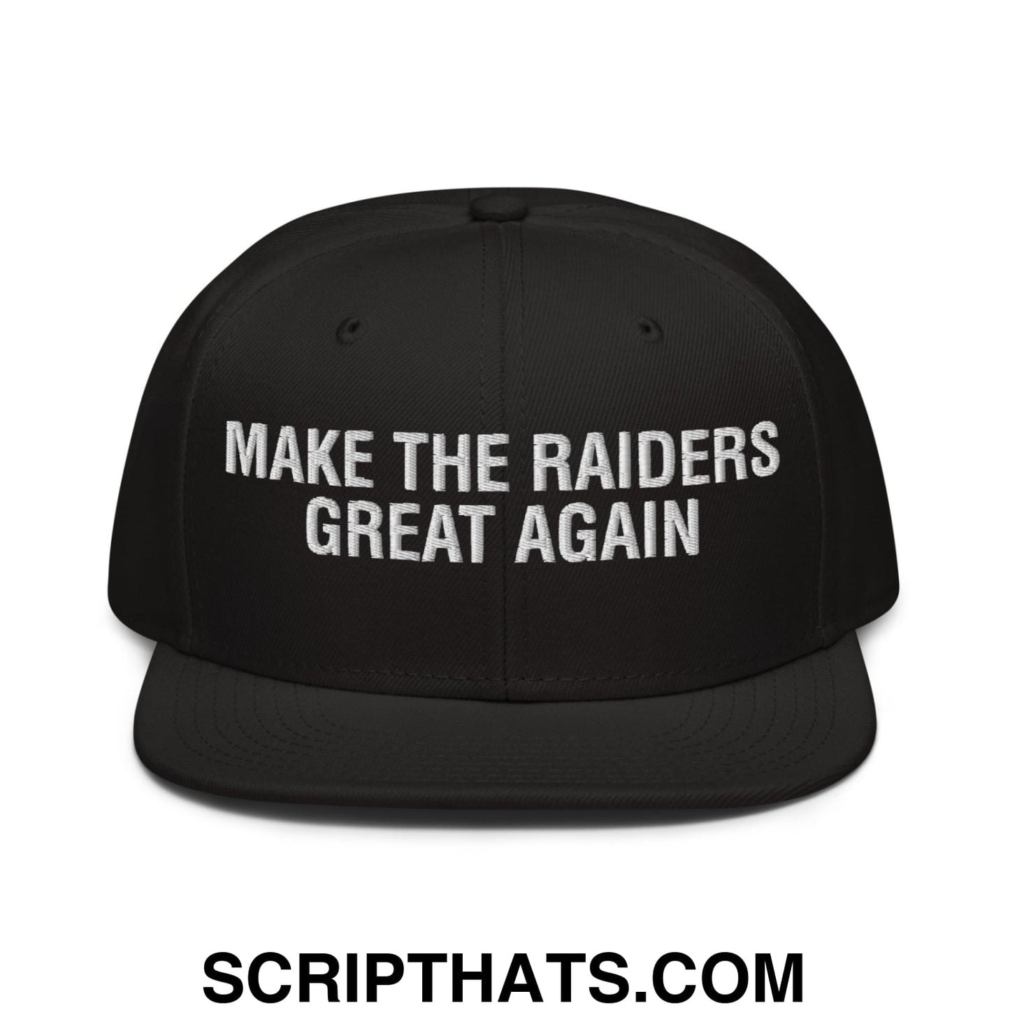Make The Raiders Great Again 2026 Draft Day Embroidered Flat Brim Bill Snapback Hat Black