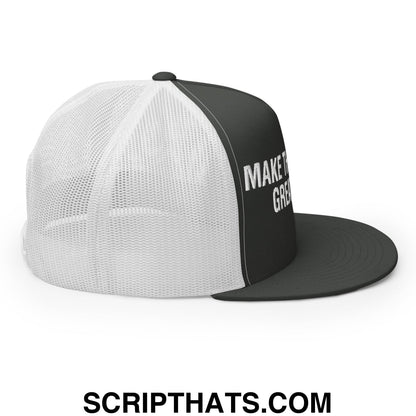 Make The Raiders Great Again 2026 Draft Day Embroidered Mesh Flat Bill Brim Trucker Hat Charcoal White