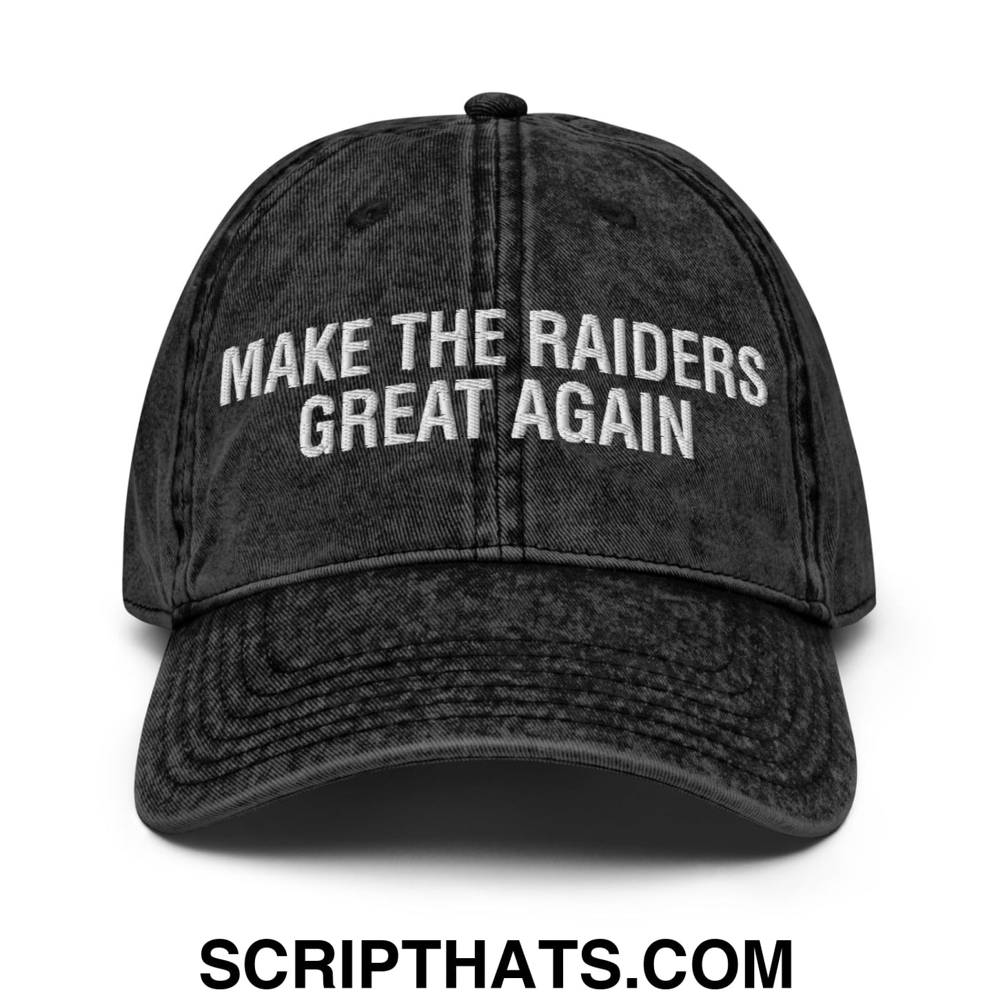 Make The Raiders Great Again 2026 Draft Day Embroidered Unstructured Denim Dad Hat Default Title