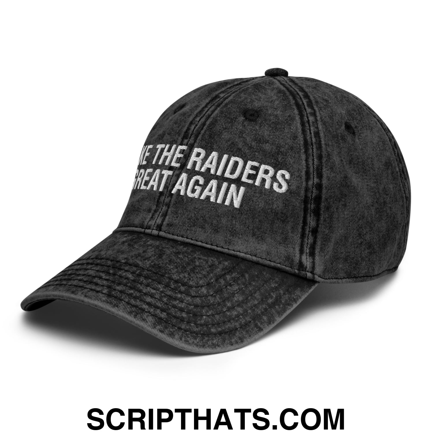 Make The Raiders Great Again 2026 Draft Day Embroidered Unstructured Denim Dad Hat Default Title