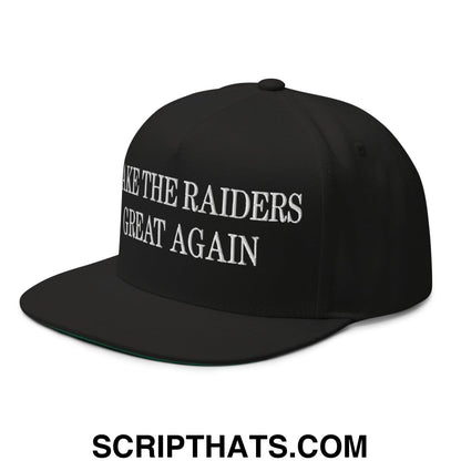 Make The Raiders Great Again Embroidered 5 Panel Flat Bill Brim Snapback Hat Black