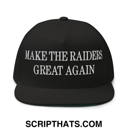 Make The Raiders Great Again Embroidered 5 Panel Flat Bill Brim Snapback Hat Black