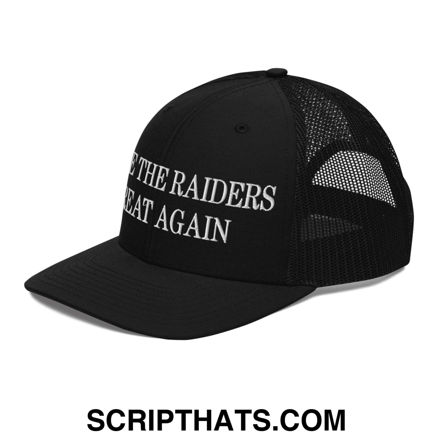 Make The Raiders Great Again Embroidered Classic Mesh Trucker Hat Black