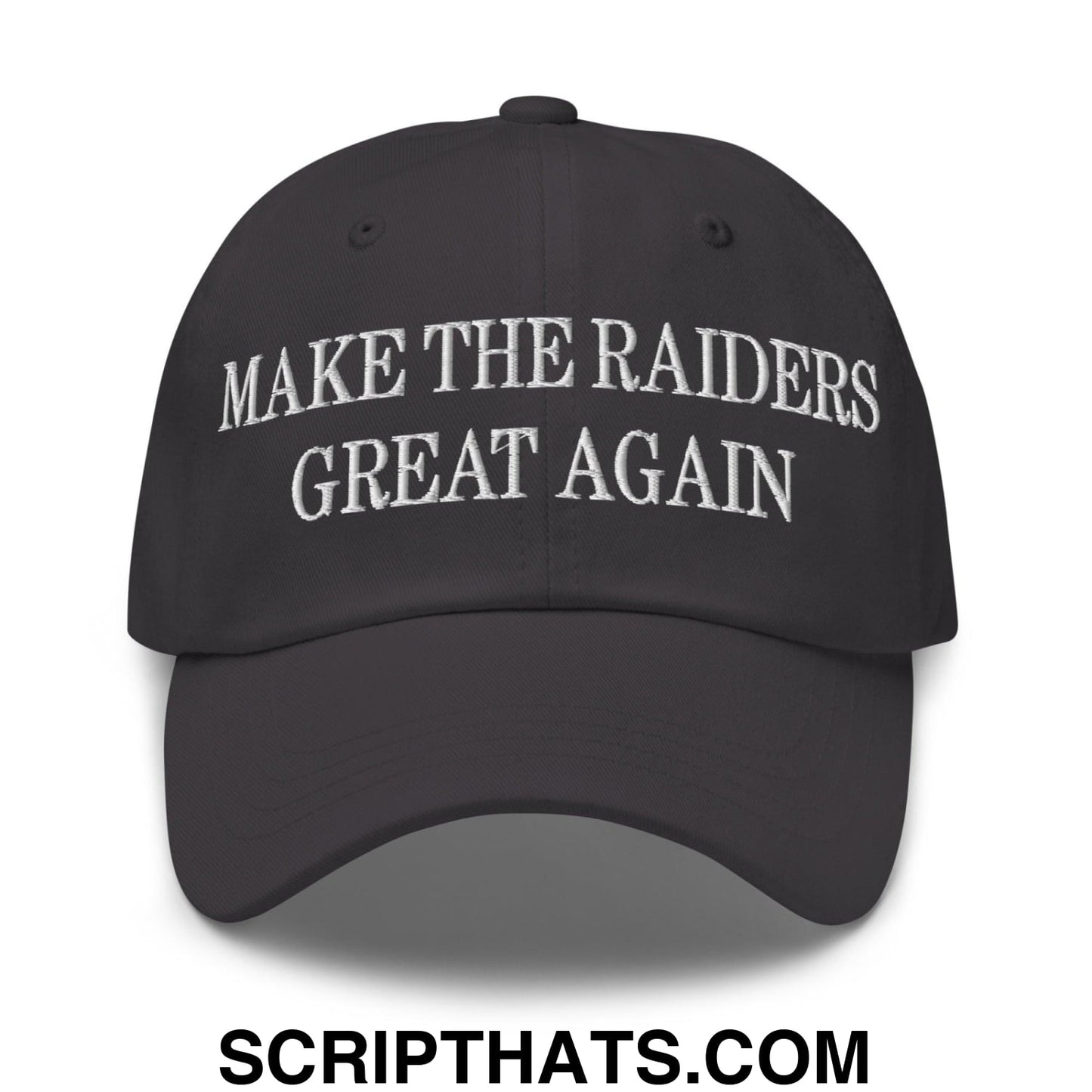 Make The Raiders Great Again Embroidered Dad Hat Dark Grey