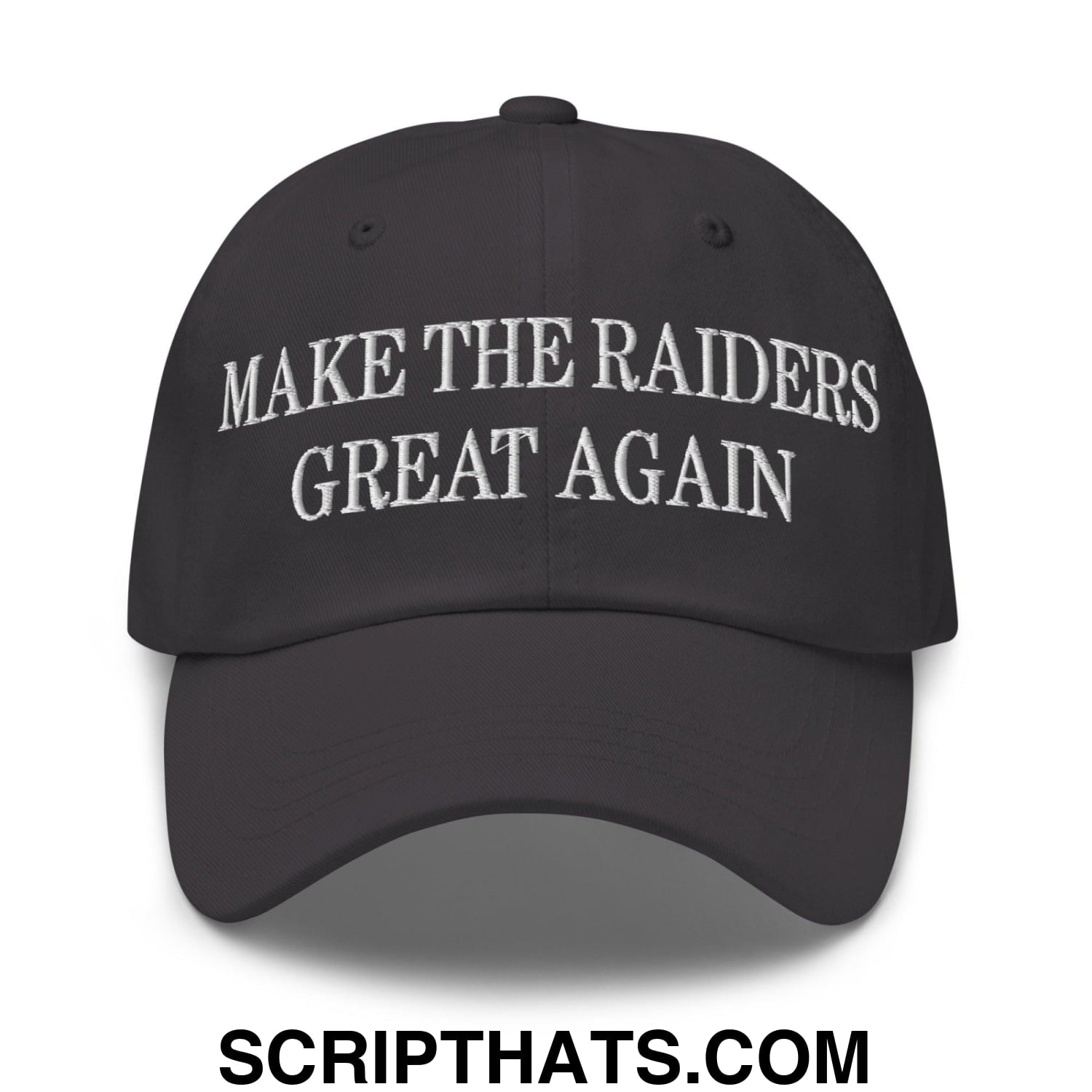 Make The Raiders Great Again Embroidered Dad Hat Dark Grey
