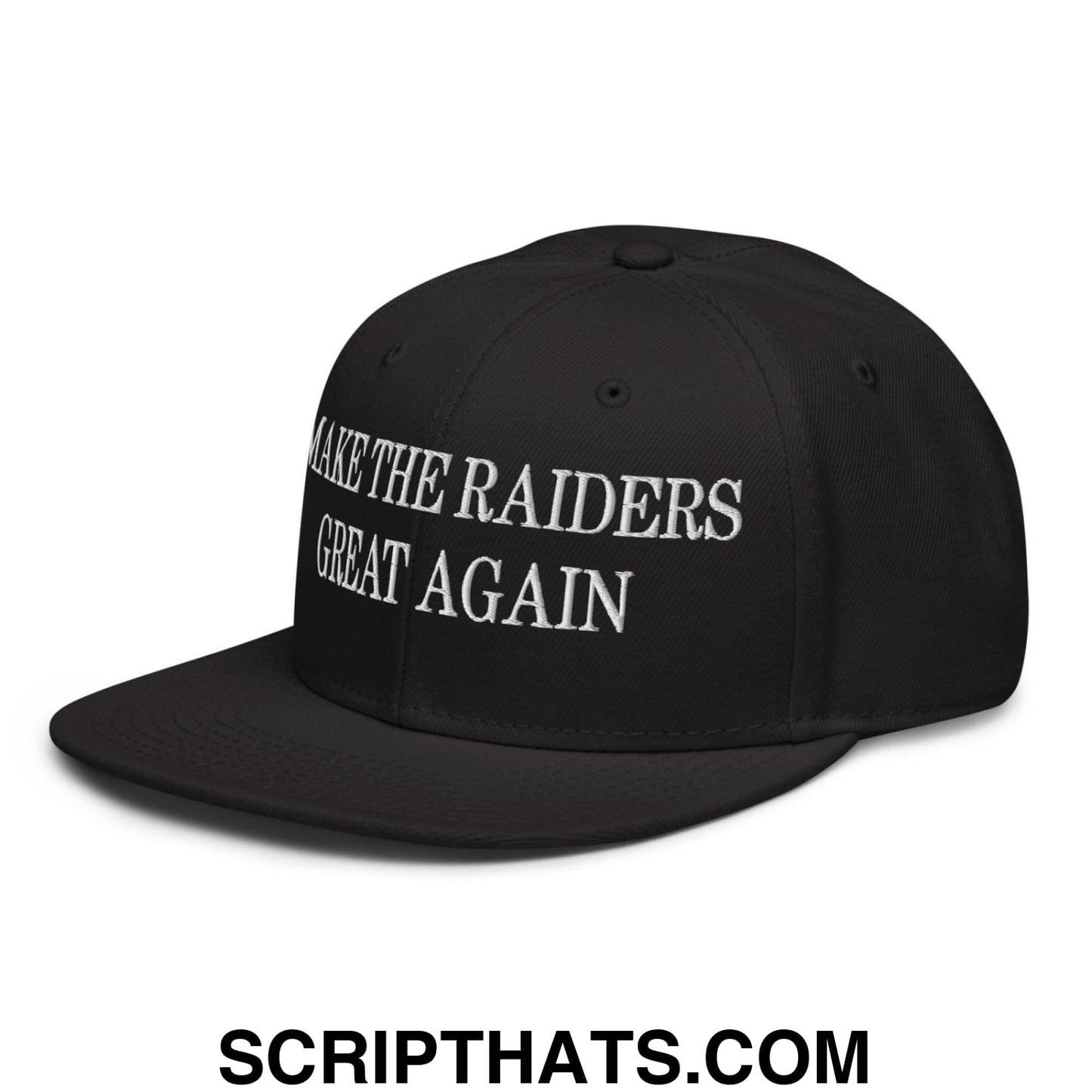 Make The Raiders Great Again Embroidered Flat Brim Bill Snapback Hat Black