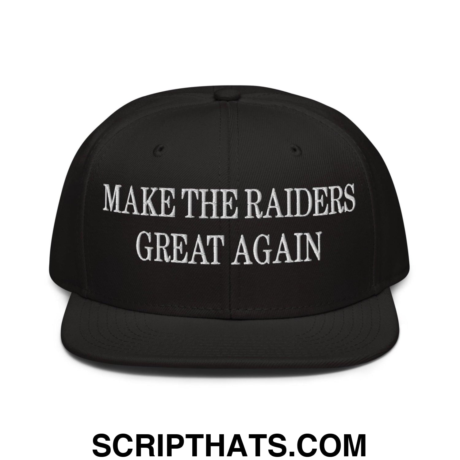 Make The Raiders Great Again Embroidered Flat Brim Bill Snapback Hat Black