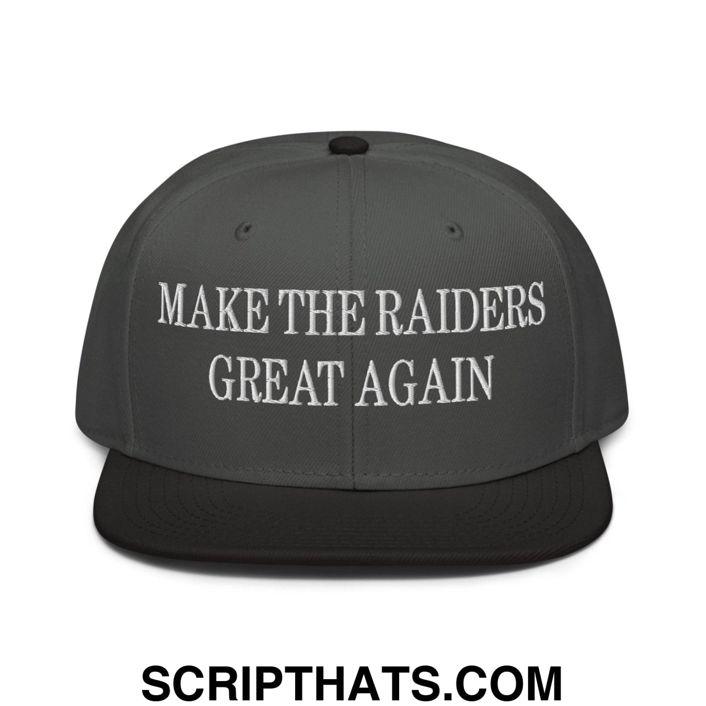 Make The Raiders Great Again Embroidered Flat Brim Bill Snapback Hat Black Charcoal gray Charcoal gray