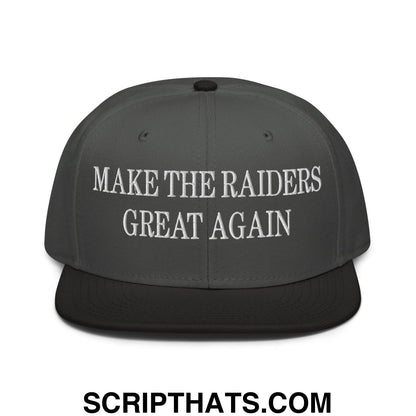 Make The Raiders Great Again Embroidered Flat Brim Bill Snapback Hat Black Charcoal gray Charcoal gray