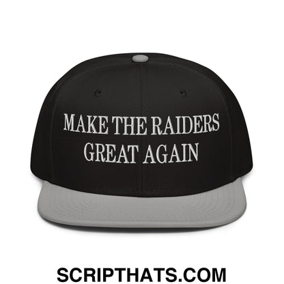 Make The Raiders Great Again Embroidered Flat Brim Bill Snapback Hat Gray Black Black