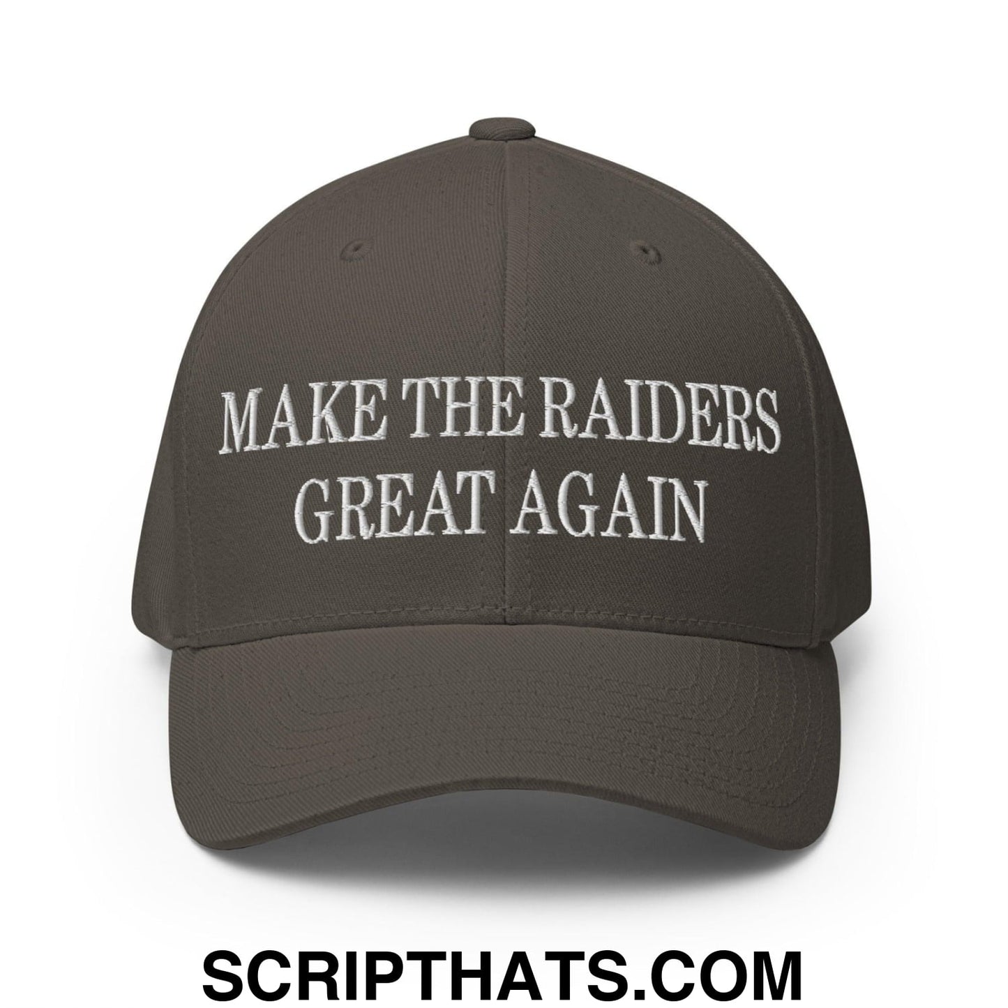 Make The Raiders Great Again Embroidered Stretch Fit Baseball Hat Dark Grey