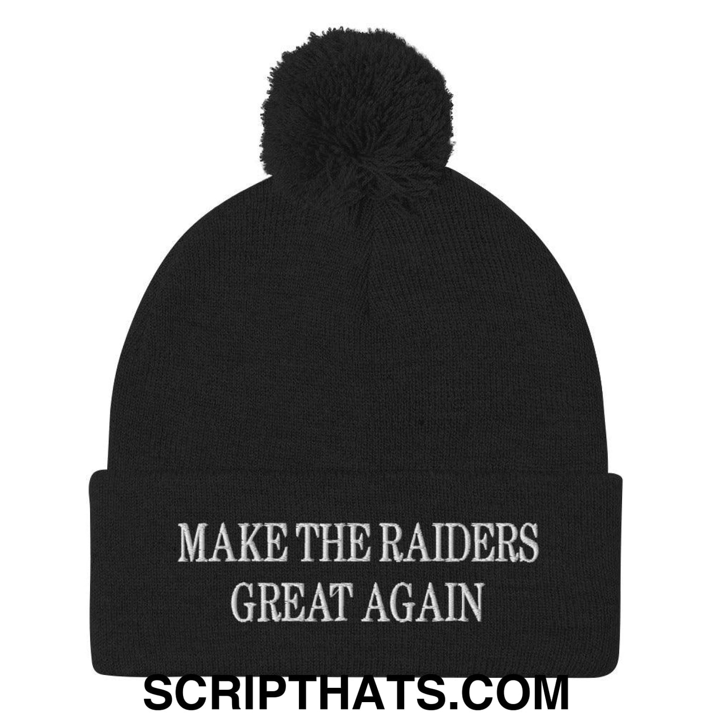 Make The Raiders Great Again Knit Pom Pom Beanie Black