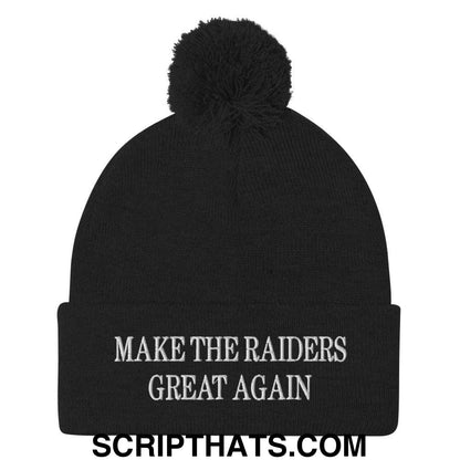 Make The Raiders Great Again Knit Pom Pom Beanie Black
