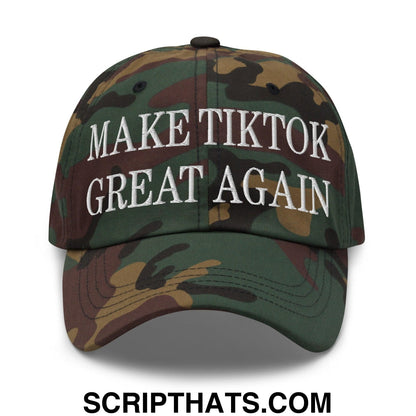 Make TikTok Great Again Embroidered Dad Hat Green Camo