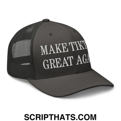Make TikTok Great Again Embroidered Mesh Trucker Hat Charcoal