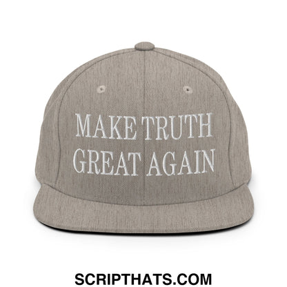 Make Truth Great Again Embroidered Flat Bill Brim Snapback Hat Heather Grey