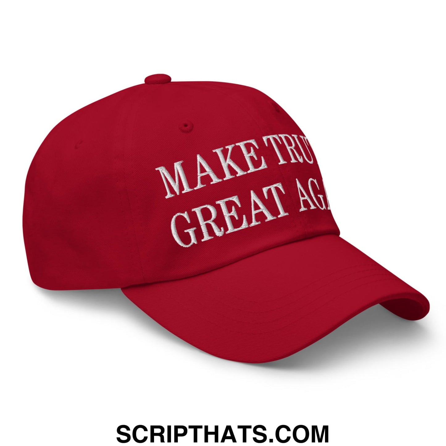 Make Truth Great Again Embroidered Unstructured Dad Hat Cranberry