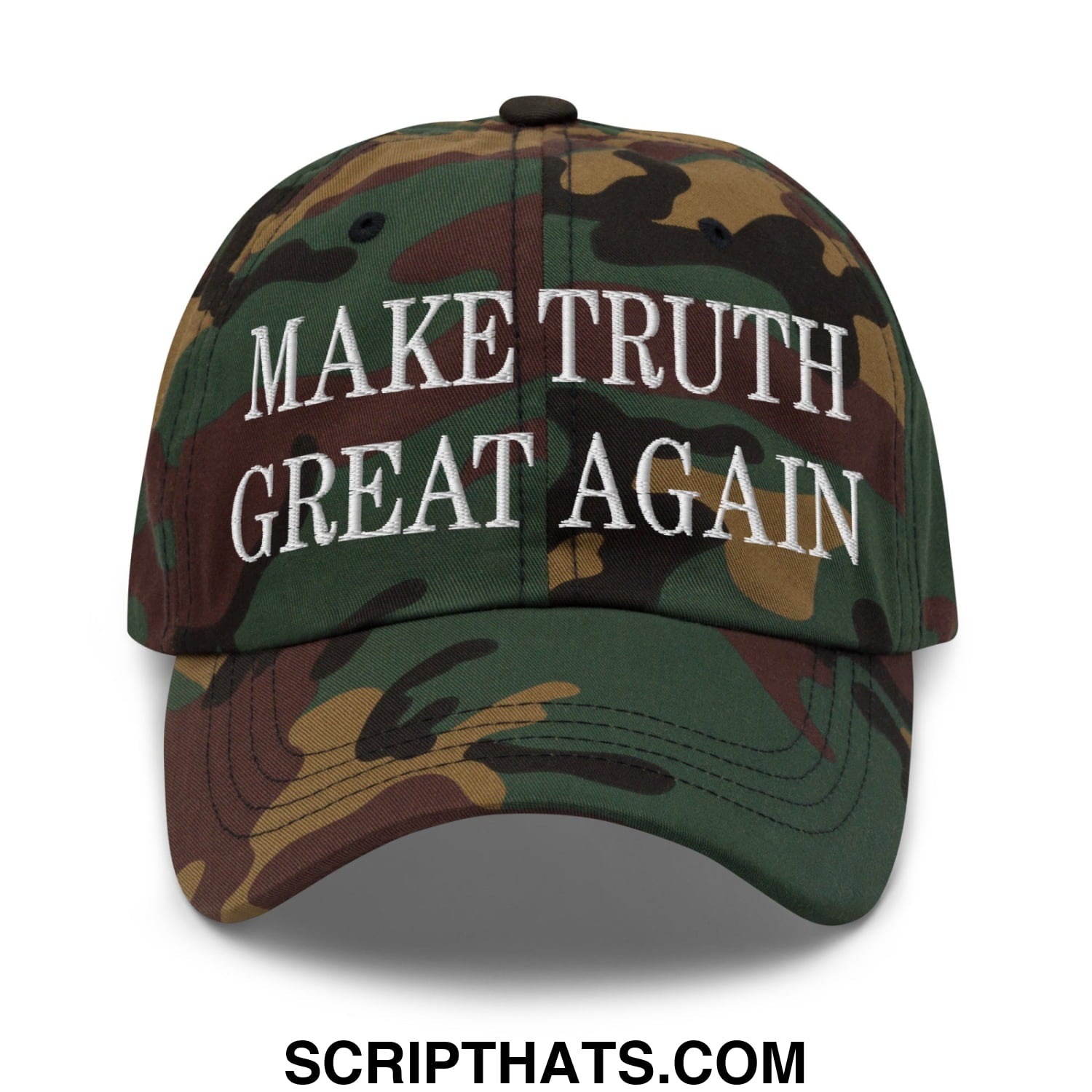 Make Truth Great Again Embroidered Unstructured Dad Hat Green Camo