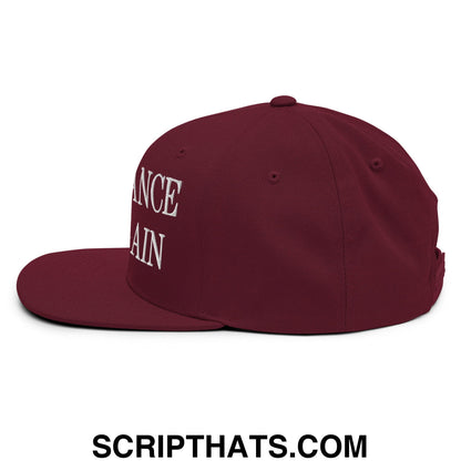 Make Vance Gay Again Embroidered Flat Bill Brim Snapback Hat Maroon