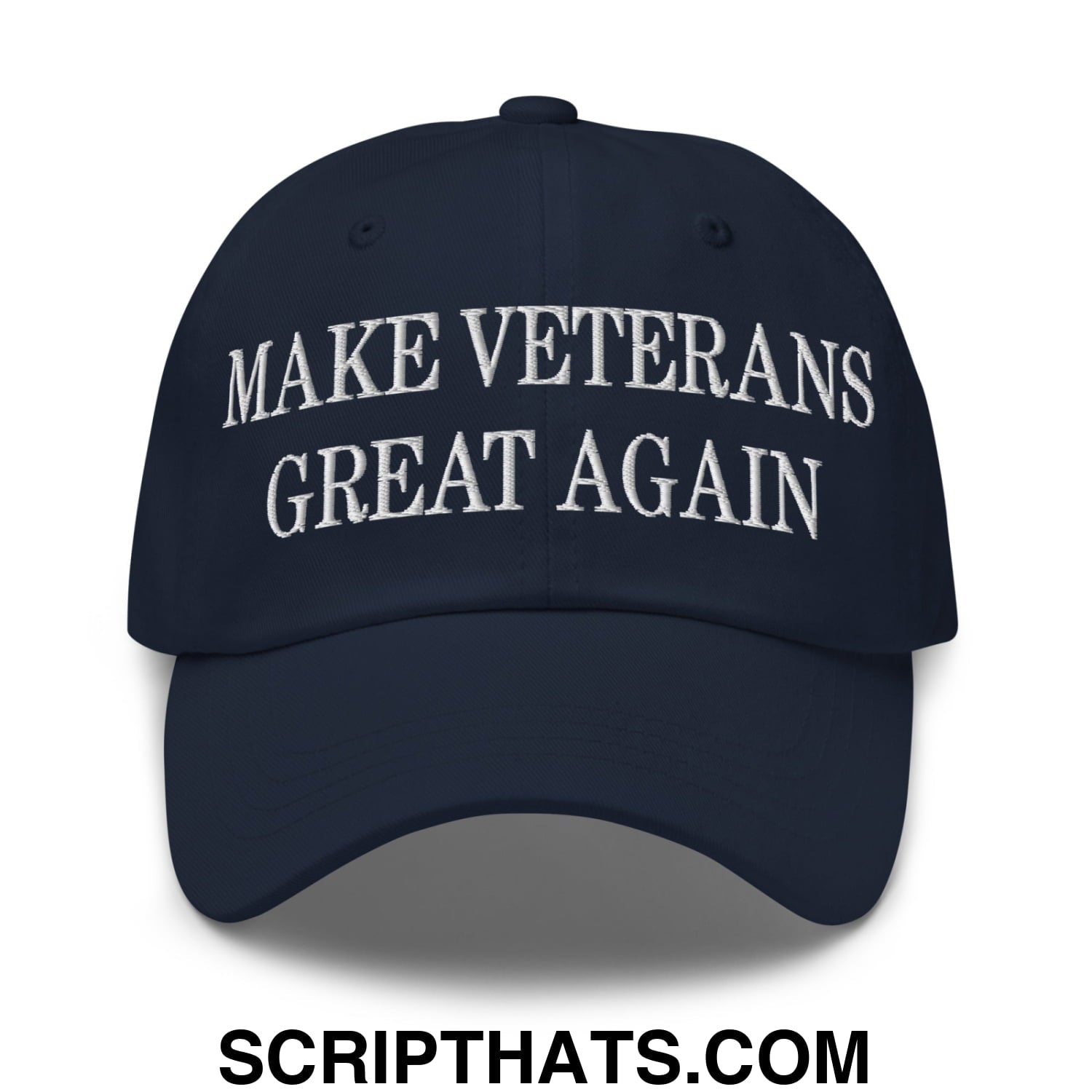 Make Veterans Great Again Embroidered Unstructured Dad Hat Navy