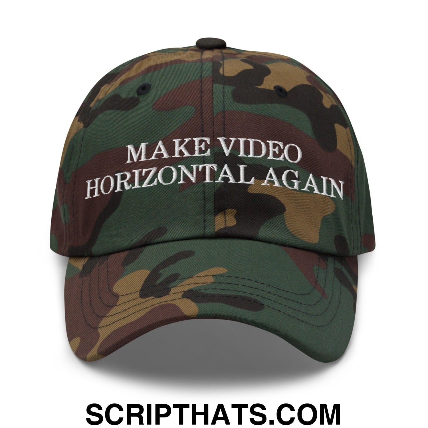 Make Video Horizontal Again Dad Hat Green Camo
