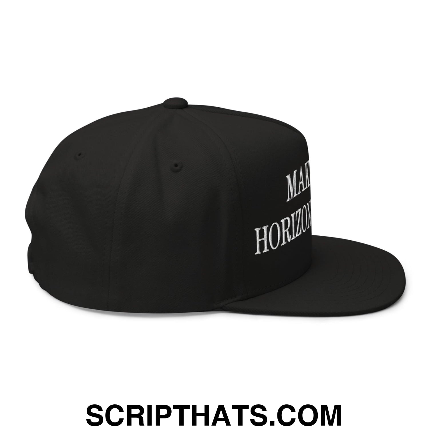 Make Video Horizontal Again Embroidered 5 Panel Flat Bill Brim Snapback Hat Black