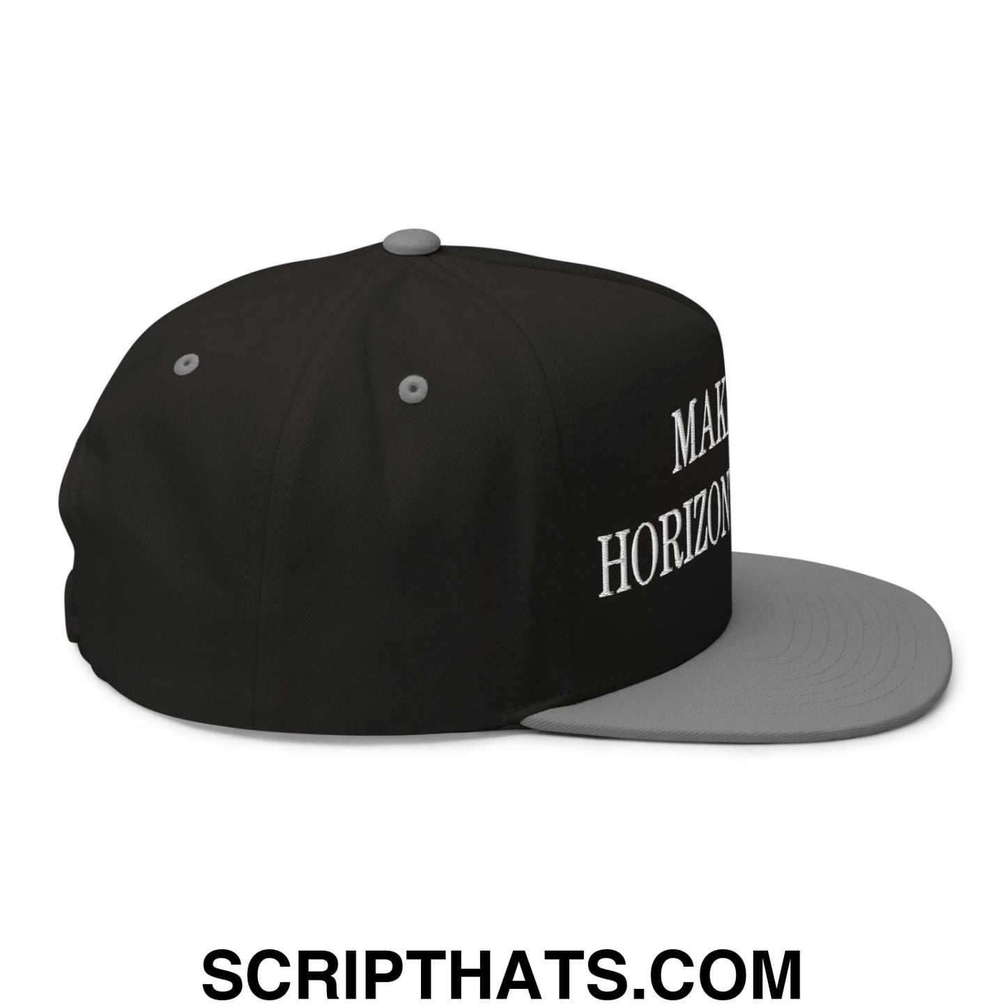 Make Video Horizontal Again Embroidered 5 Panel Flat Bill Brim Snapback Hat Black Grey