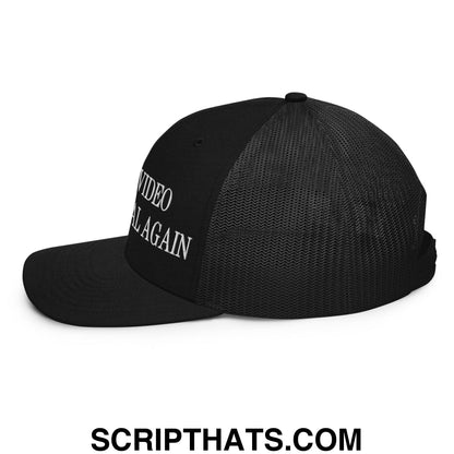 Make Video Horizontal Again Embroidered Classic Mesh Trucker Hat Black