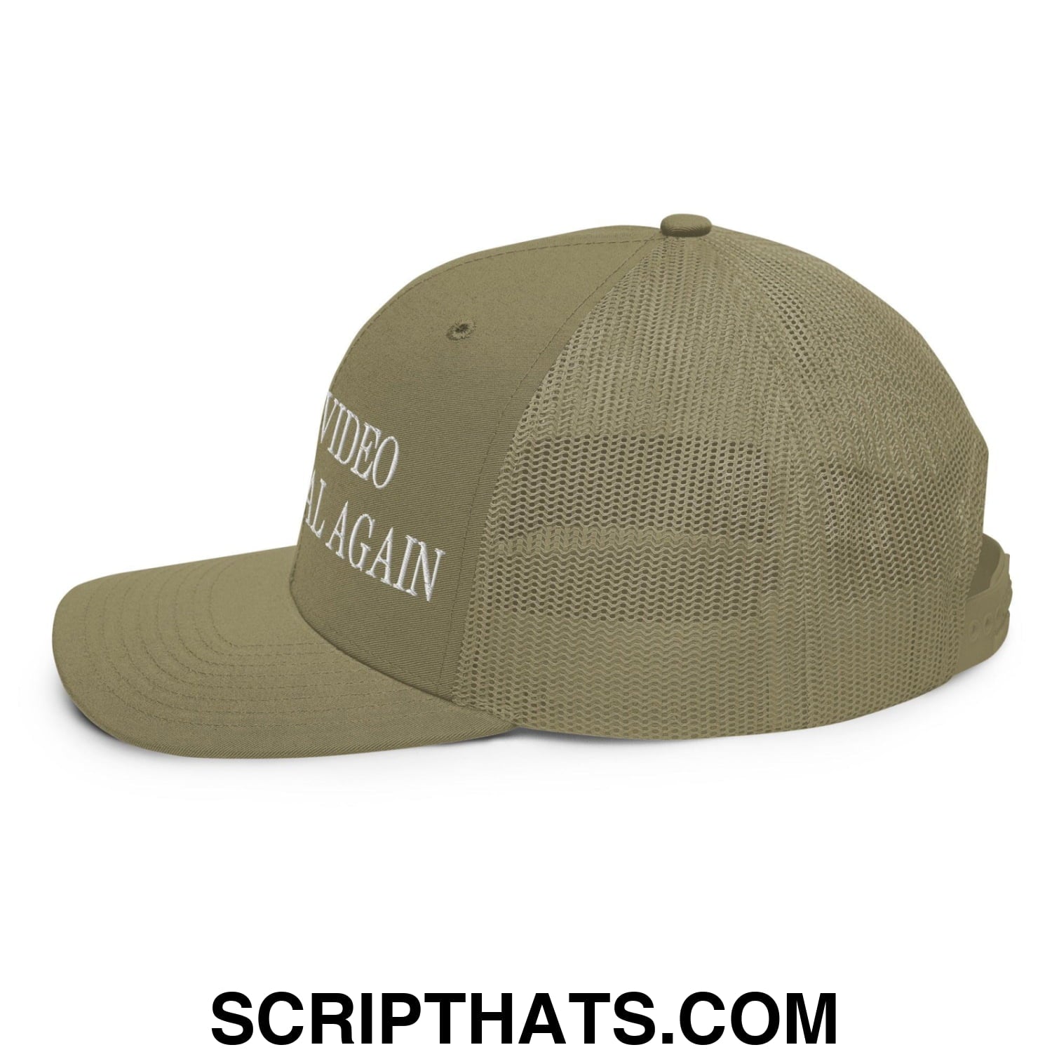 Make Video Horizontal Again Embroidered Classic Mesh Trucker Hat Loden