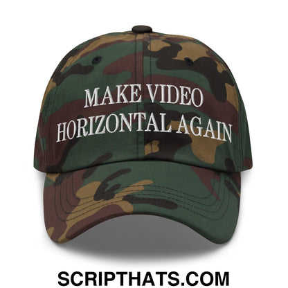 Make Video Horizontal Again Embroidered Dad Hat Green Camo