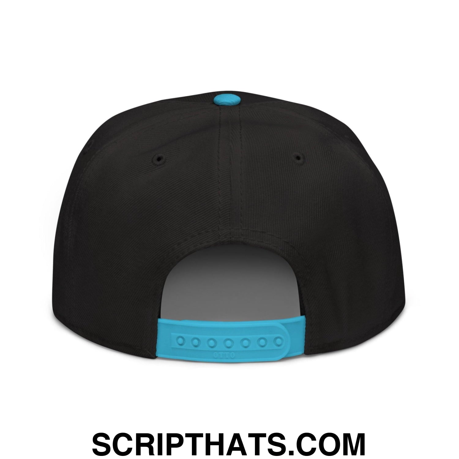Make Video Horizontal Again Embroidered Flat Brim Bill Snapback Hat Aqua blue Black Black