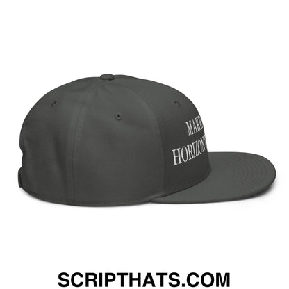 Make Video Horizontal Again Embroidered Flat Brim Bill Snapback Hat Charcoal gray