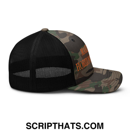 Make Video Horizontal Again Embroidered Orange Camo Trucker Hat Camo Black