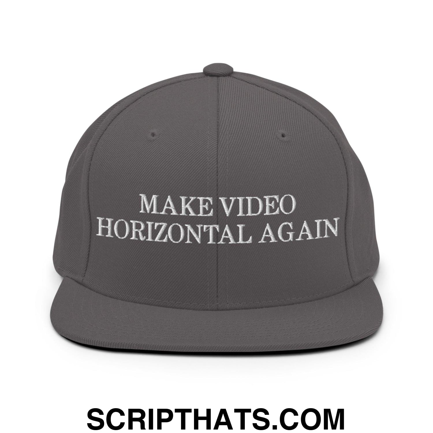 Make Video Horizontal Again Snapback Hat Dark Grey
