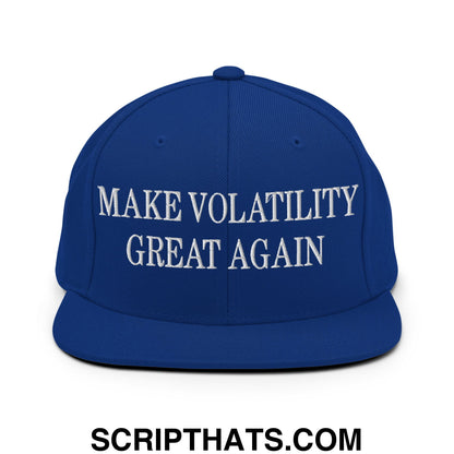 Make Volatility Great Again Embroidered Flat Bill Brim Snapback Hat Royal Blue