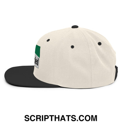 Mama Tried Cigarette Menthol Green Embroidered Flat Bill Brim Snapback Hat Natural Black