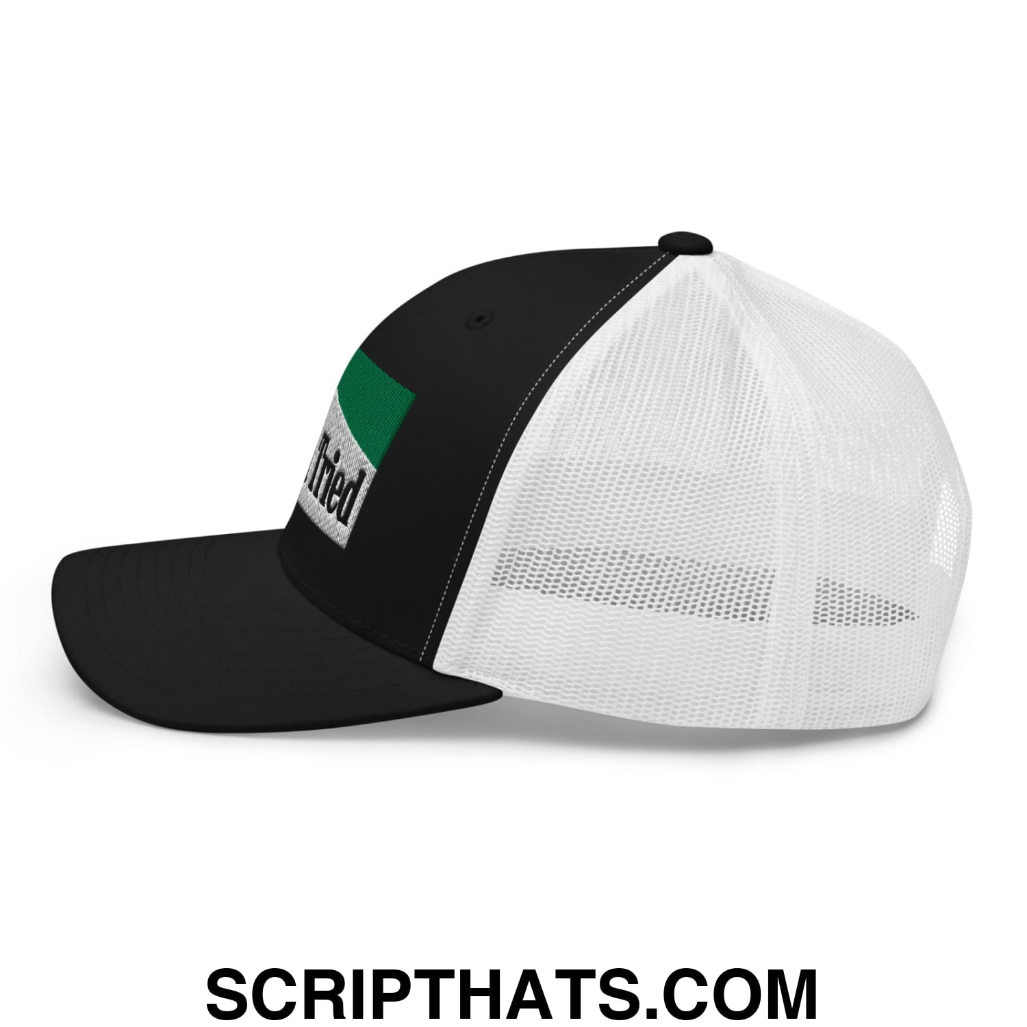 Mama Tried Cigarette Menthol Green Embroidered Mesh Trucker Hat Black White