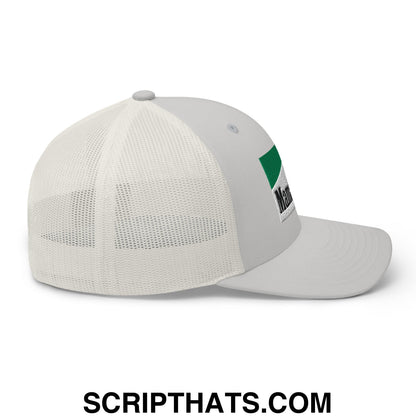 Mama Tried Cigarette Menthol Green Embroidered Mesh Trucker Hat Silver