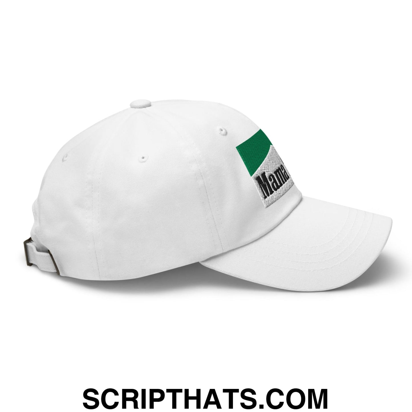 Mama Tried Cigarette Menthol Green Embroidered Unstructured Dad Hat White