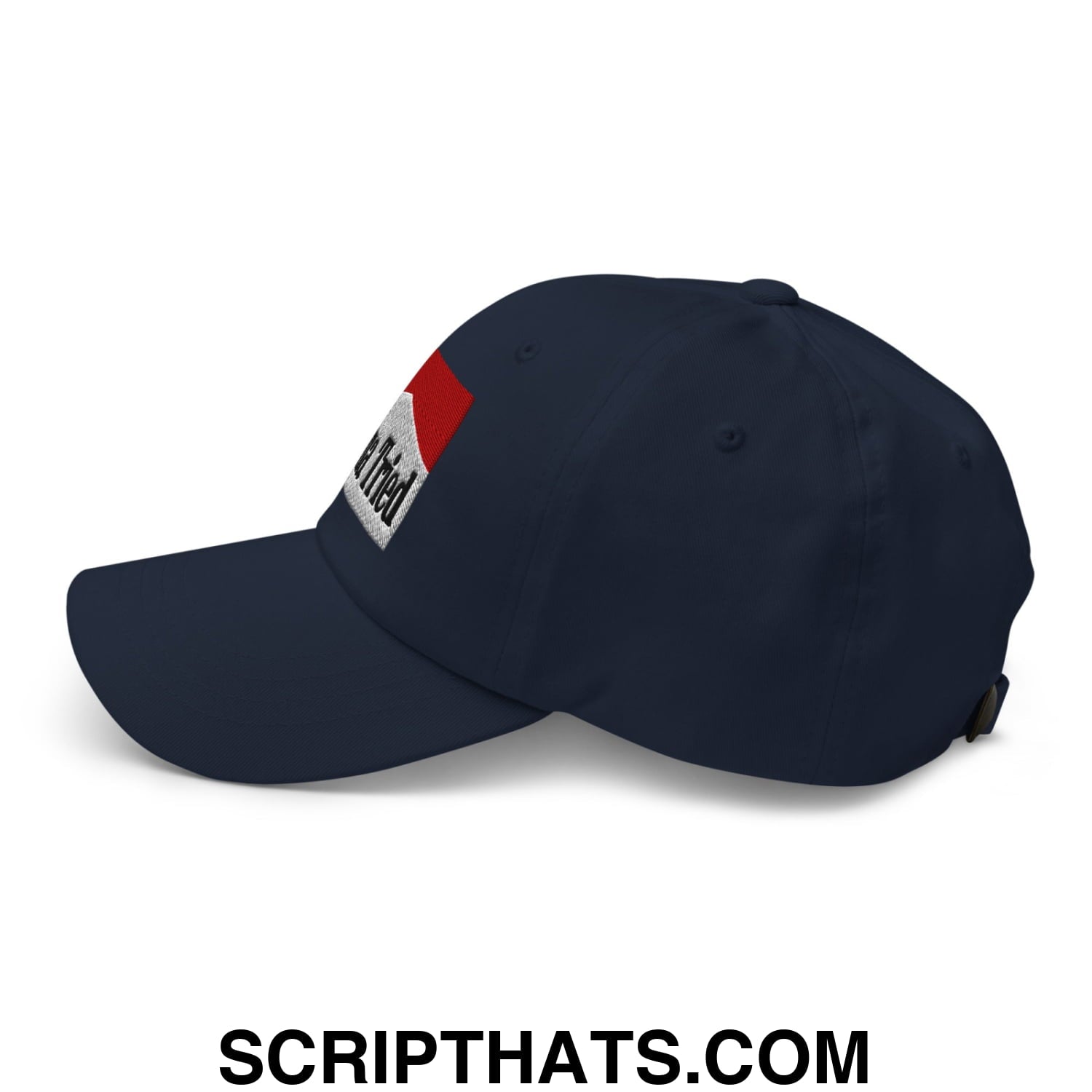 Mama Tried Cigarette Red Embroidered Unstructured Dad Hat Navy
