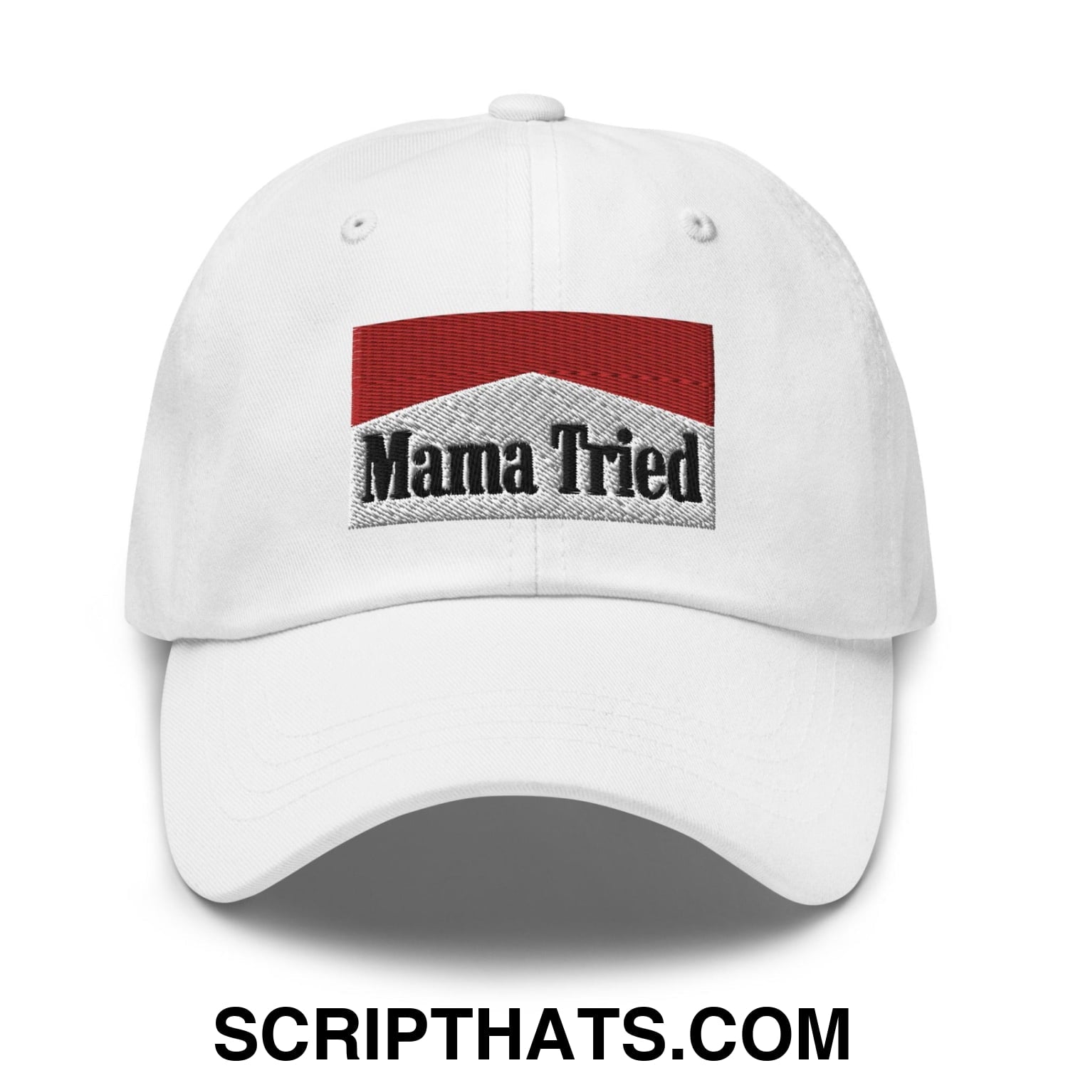 Mama Tried Parody Dad Hat White