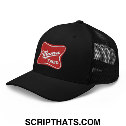 Mama Tried Parody III Retro Trucker Hat Black