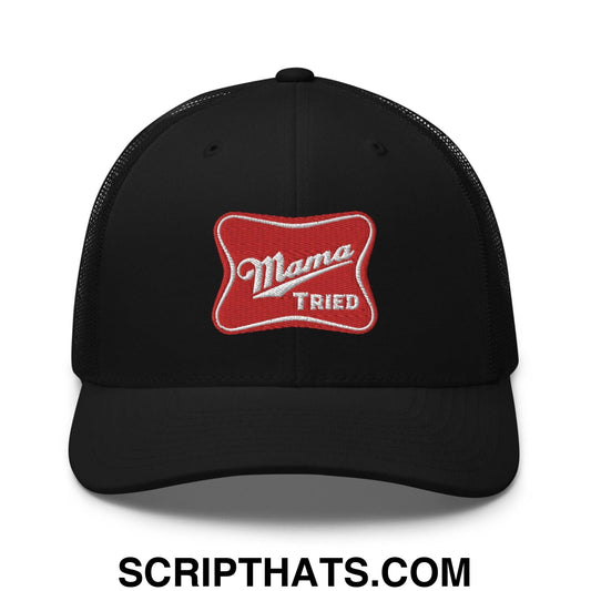 Mama Tried Parody III Retro Trucker Hat Black