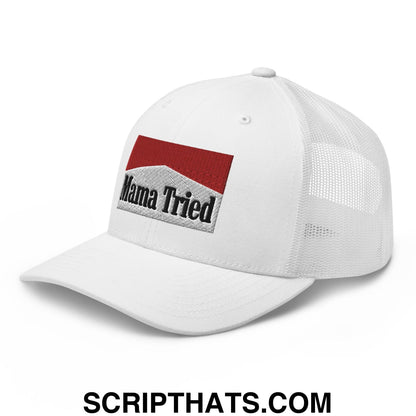 Mama Tried Parody Retro Trucker Hat White