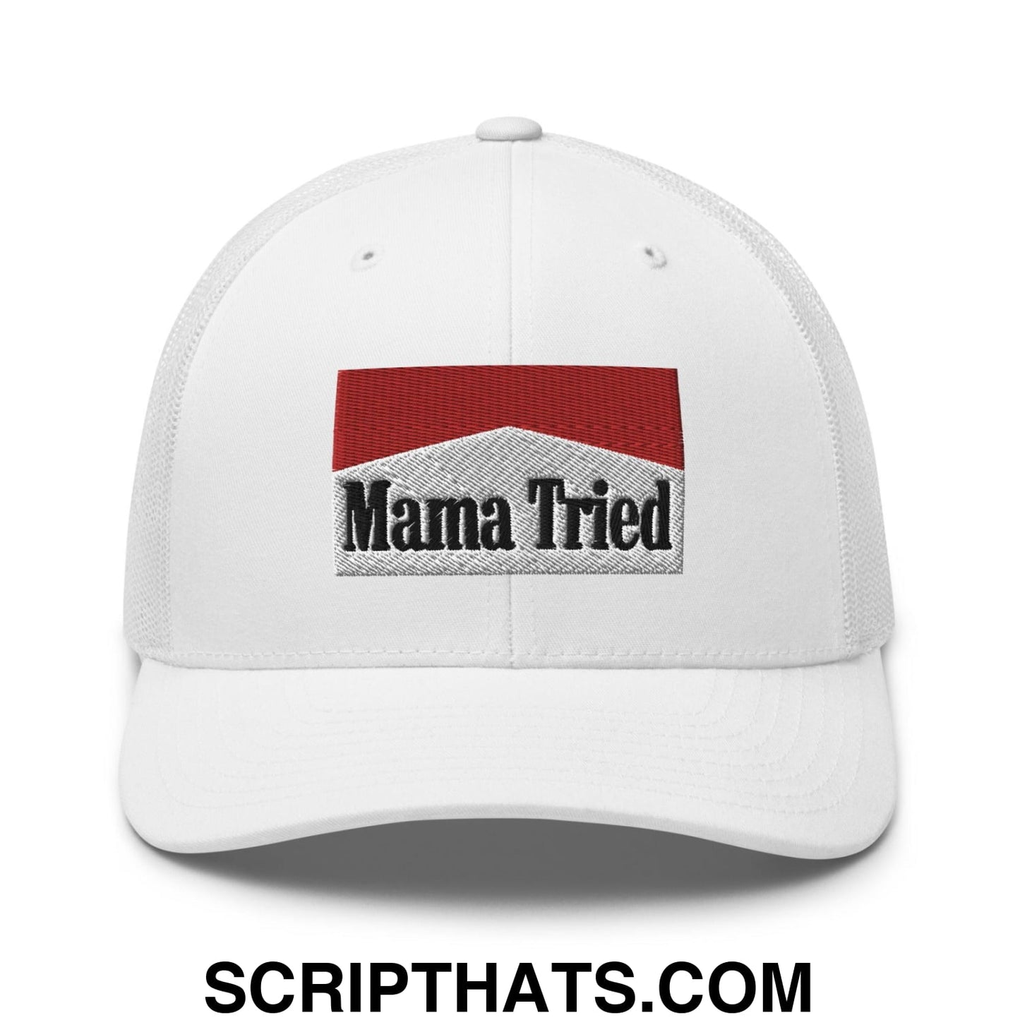 Mama Tried Parody Retro Trucker Hat White