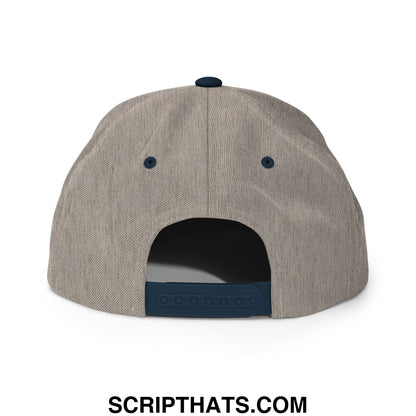 Mark of the Beast Revelation 13:16–17 Embroidered Flat Brim Bill Snapback Hat Heather Grey Navy