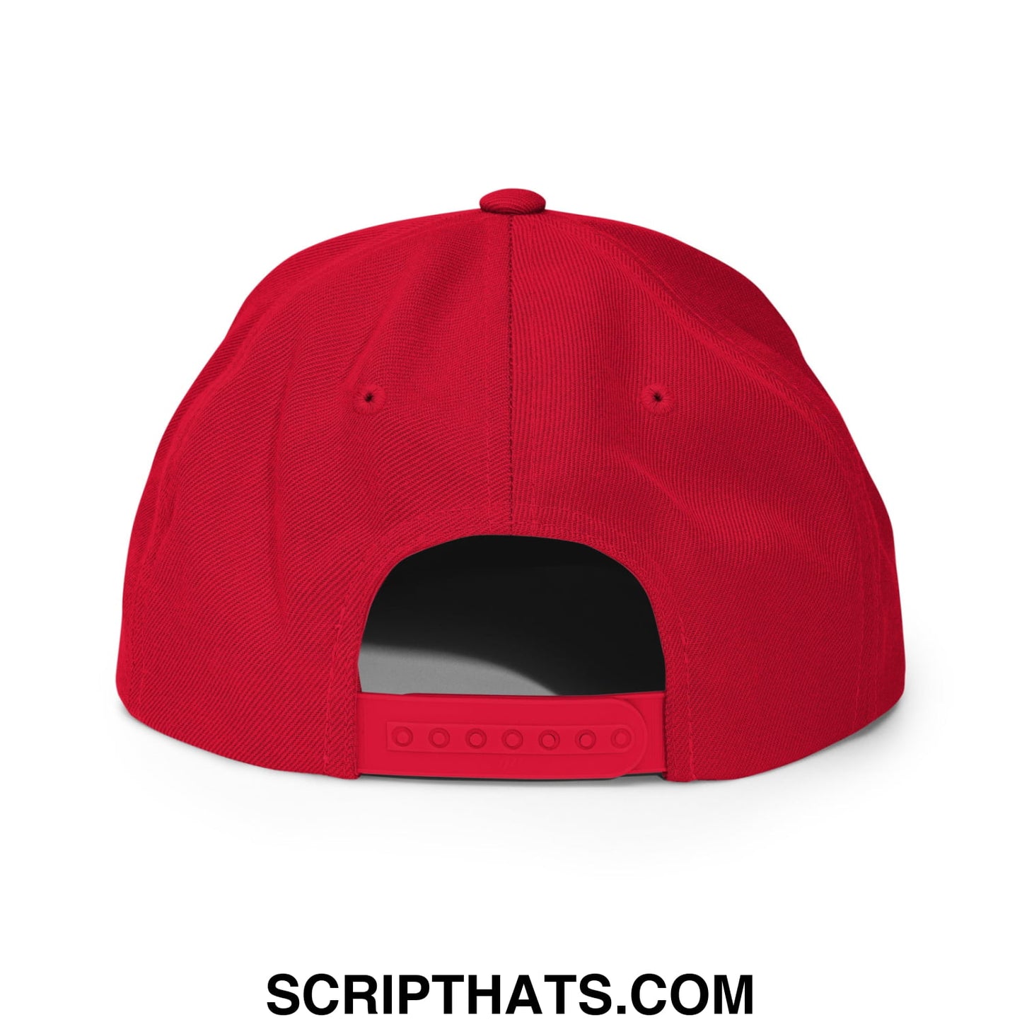 Mark of the Beast Revelation 13:16–17 Embroidered Flat Brim Bill Snapback Hat Red