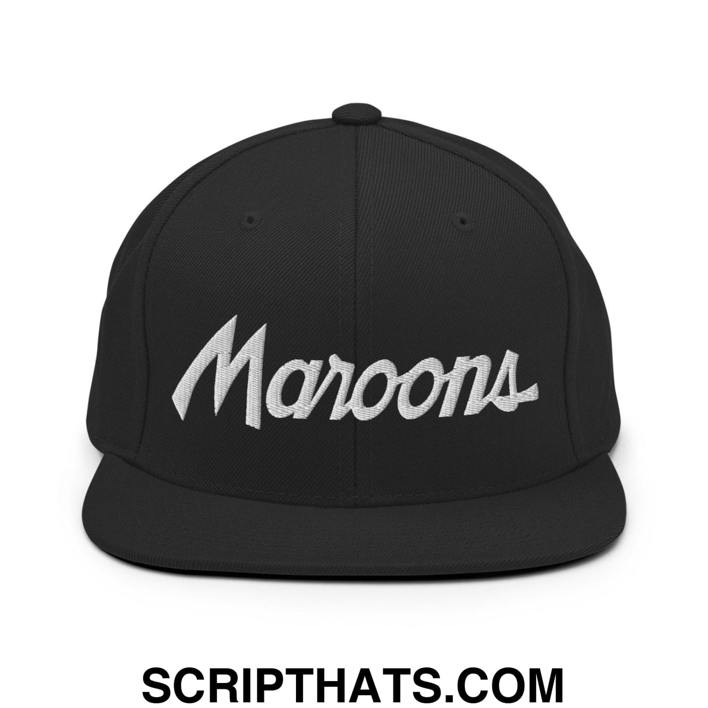 Maroons School Mascot Script Snapback Hat Black