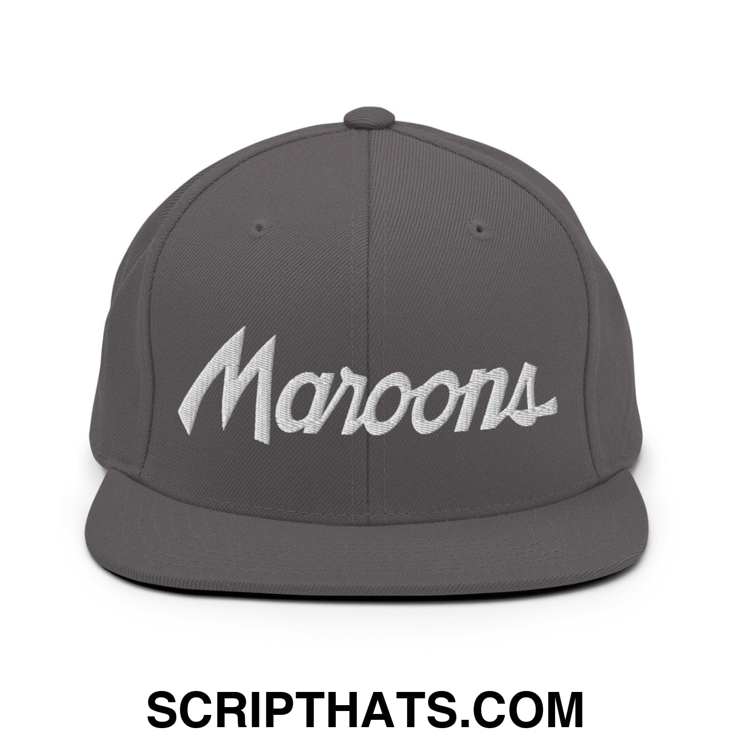 Maroons School Mascot Script Snapback Hat Dark Grey